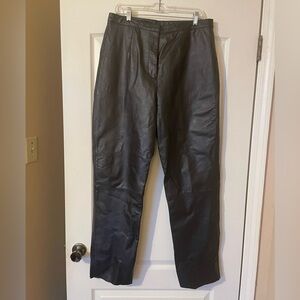 Chandler Hill Vintage Black Leather Pants Size 16 Biker 90s Moto City Sleek